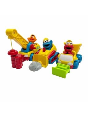 Sesame Street | Construction Set Dump Truck Crane Bulldozer 6 Piece Vintage
